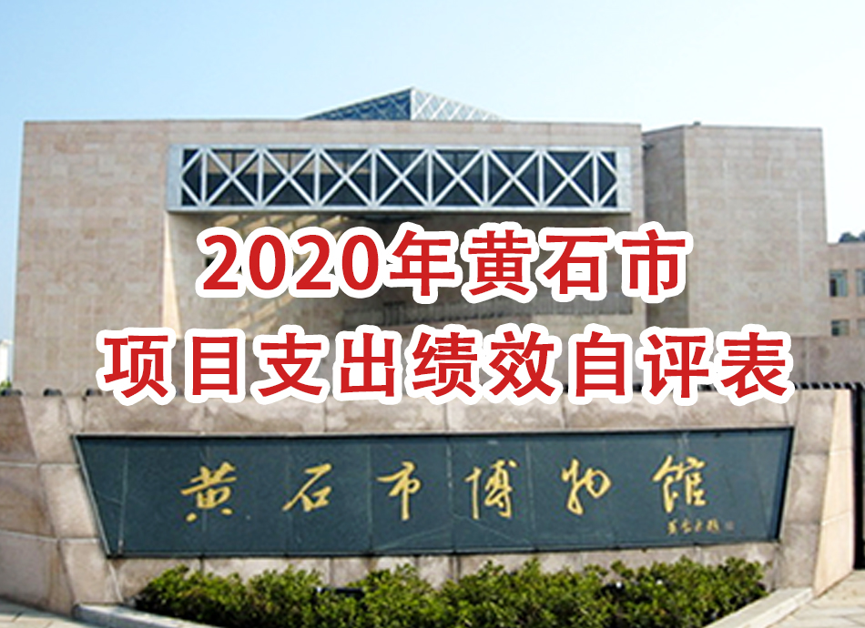 2020年黄石市项目支出绩效自评表